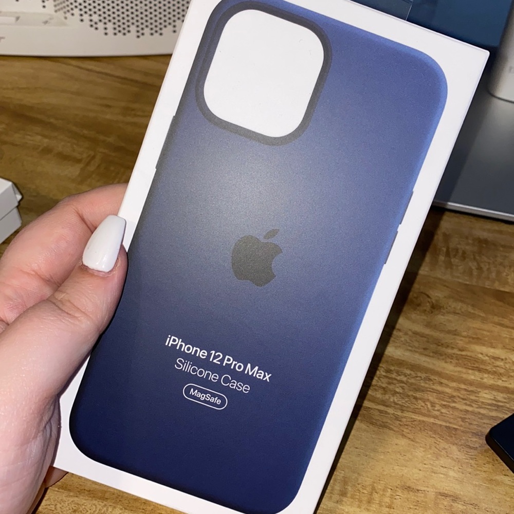 Brand new iPhone 12 promax silicone navy case